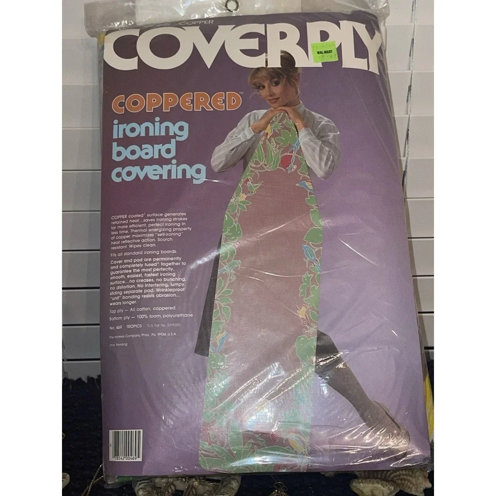 Vintage Ironies Copper Coverply Ironing Board Cover Tropical Design New NOS